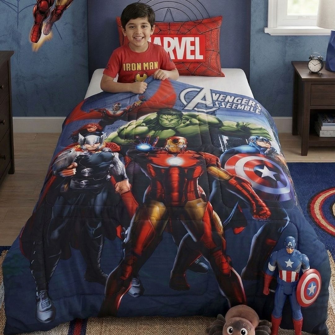 Marvel Avengers Kids AC Comforter – Cozy Hero Dreams – Single – by Athom Living - Athom Living