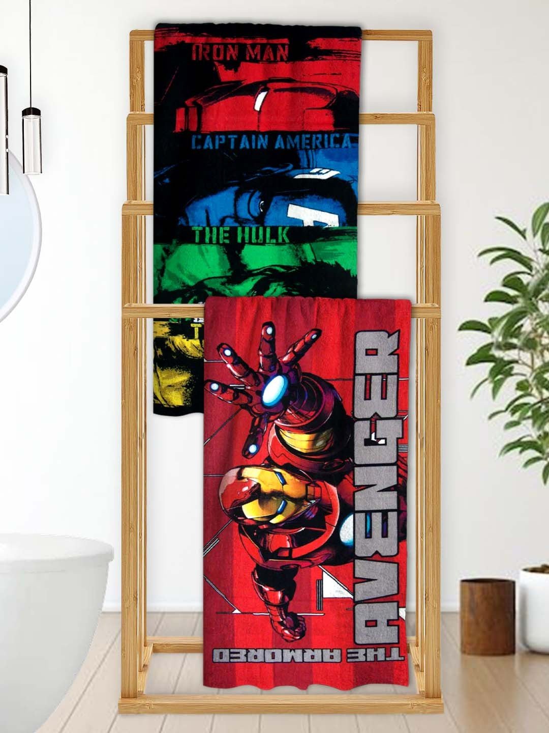Marvel Avengers Kids Bath Towel Pack of 2 – Captain America, Hulk, Thor by Athom Living - Athom Living
