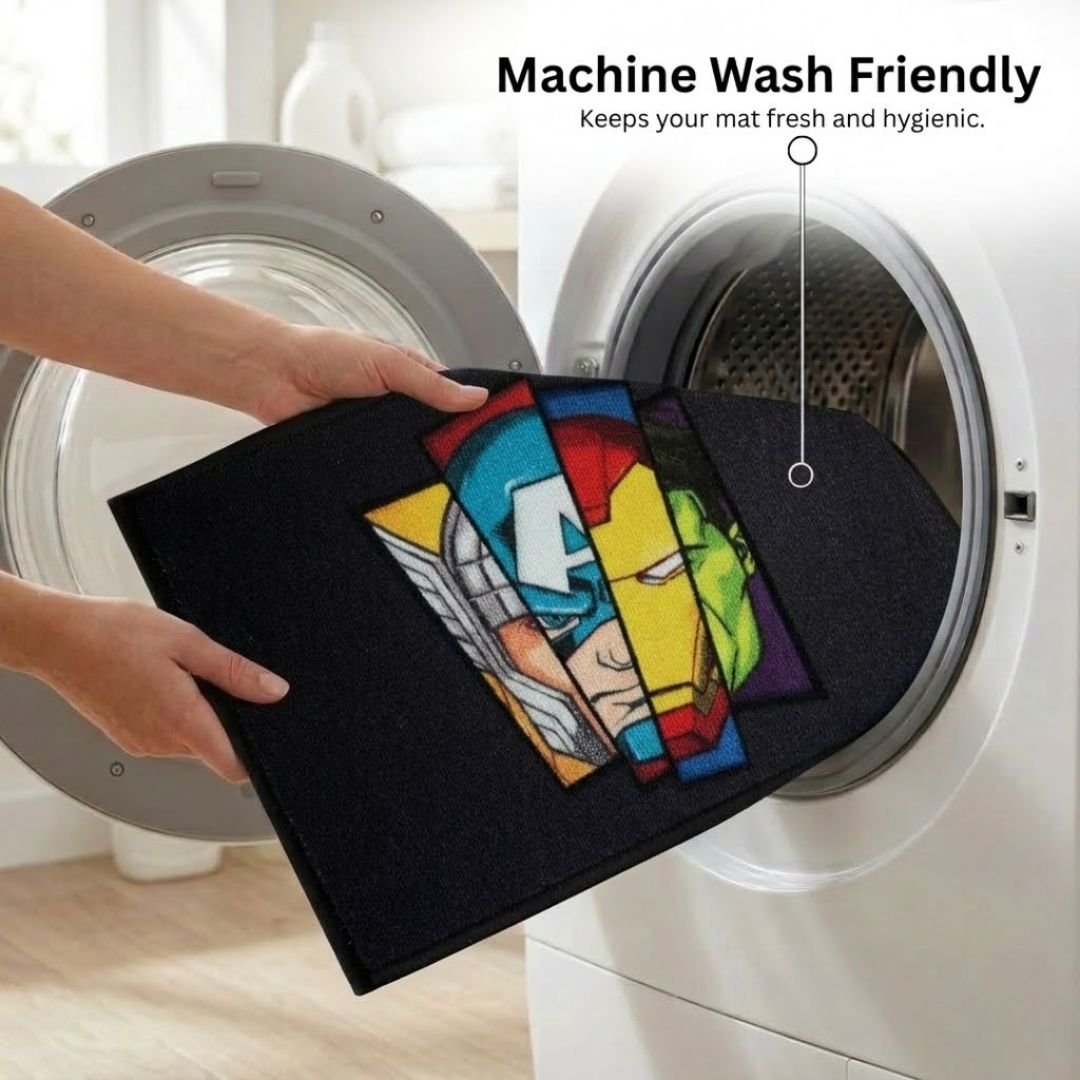 Marvel & Avengers Kids Bathmat Combo - Pack of 2 by Athom Living - Athom Living