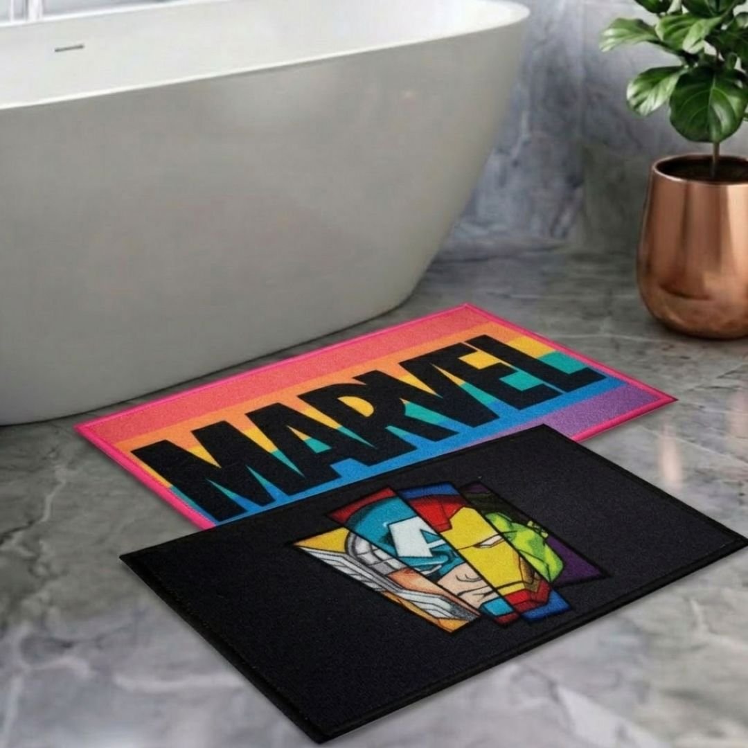 Marvel & Avengers Kids Bathmat Combo - Pack of 2 by Athom Living - Athom Living