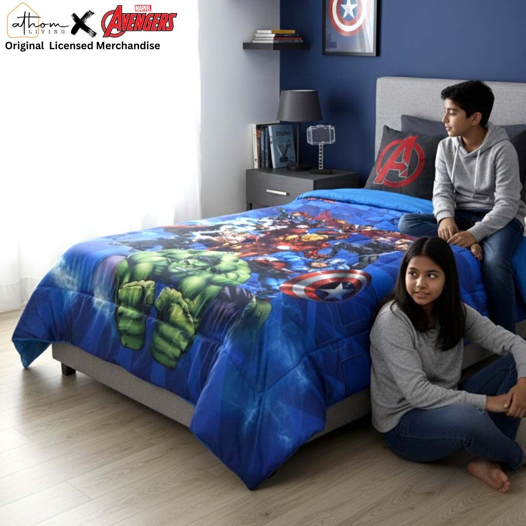 Marvel Avengers Kids Comforter – Epic Hero Dreams – Single – by Athom Living - Athom Living