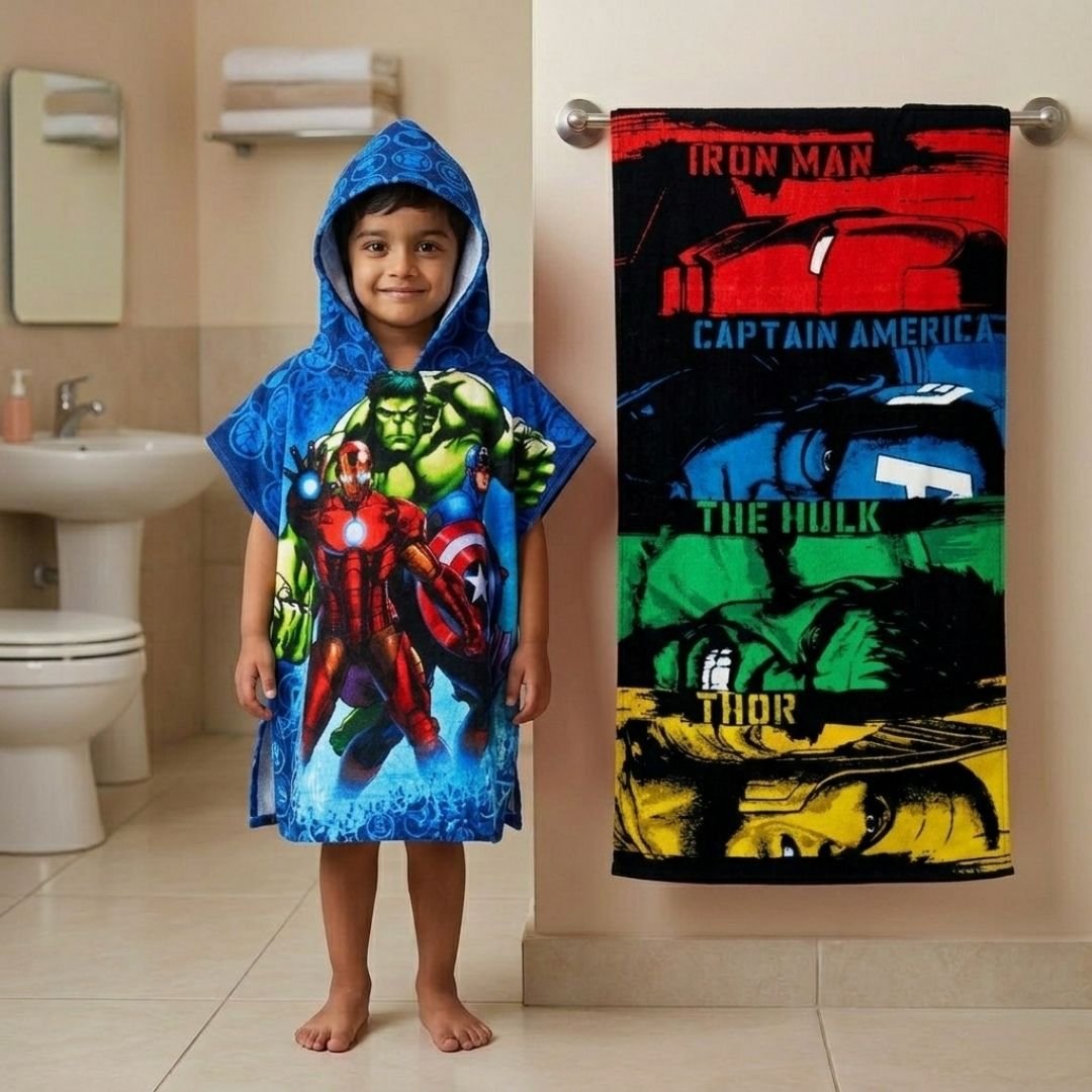 Marvel 'Avengers' Kids Hooded and Bath Towel Combo by Athom Living - Athom Living