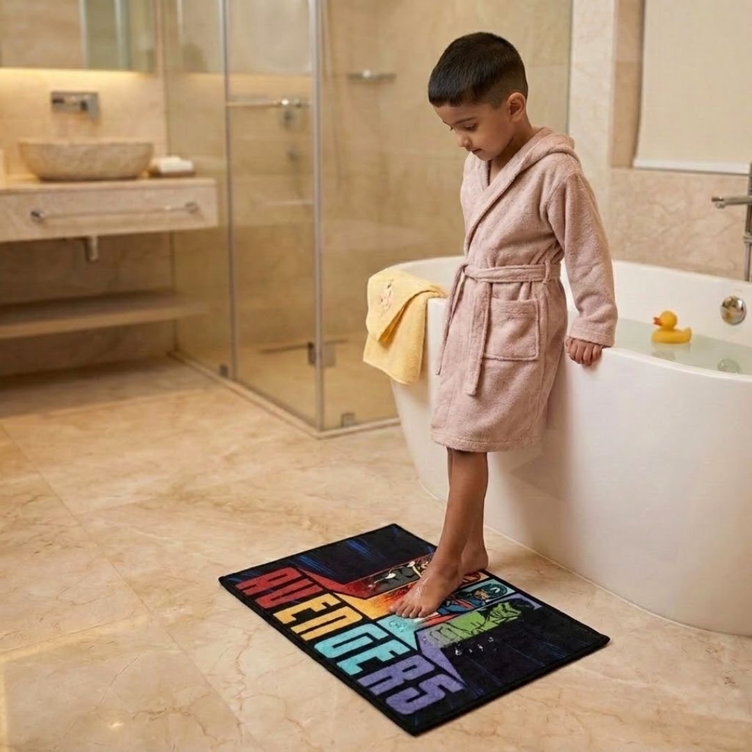Marvel Avengers "Power in Every Hero" Anti - Slip Kids Bathmat by Athom Living - Athom Living