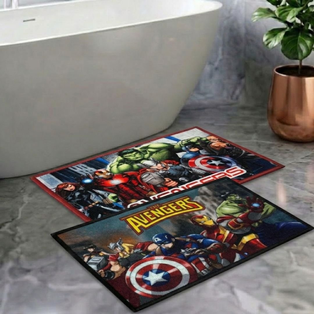 Marvel Avengers Team Kids Bathmat Combo - Pack of 2 by Athom Living - Athom Living