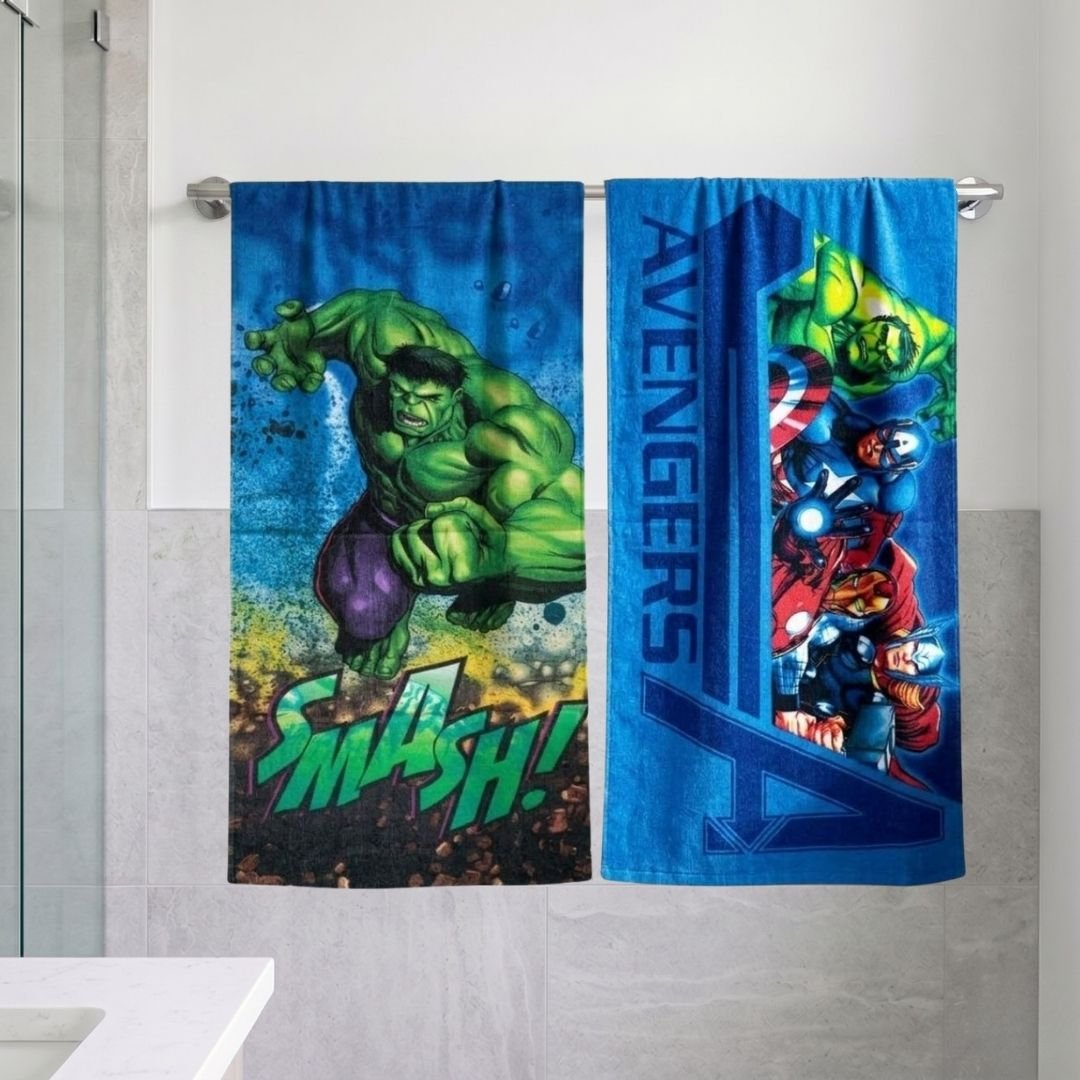 Marvel "Avengers"-"The Hulk" Kids Bath Towel Combo-Pack of 2 by Athom Living - Athom Living