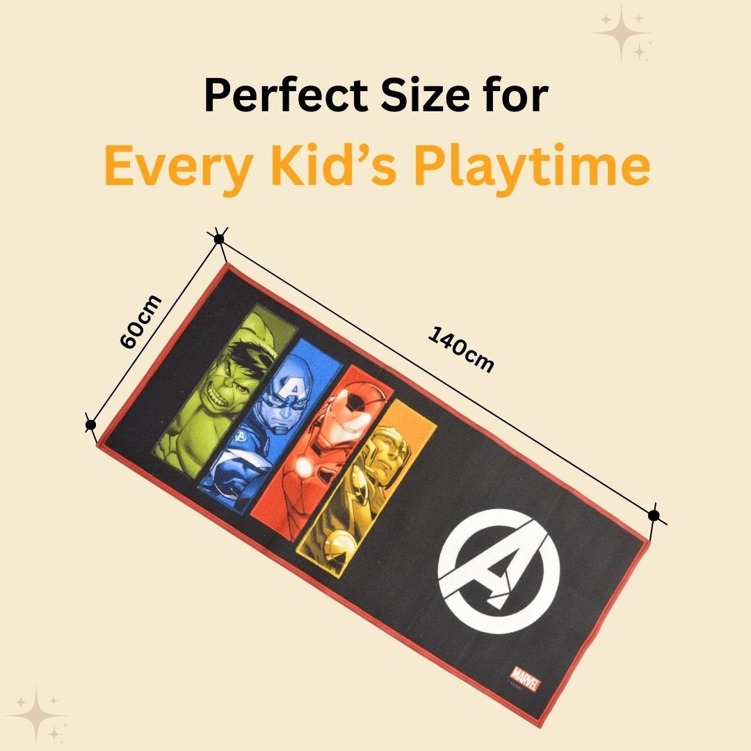 Marvel Avengers Themed Kids Runner Carpet(60x140 cm) by Athom Living - Athom Living