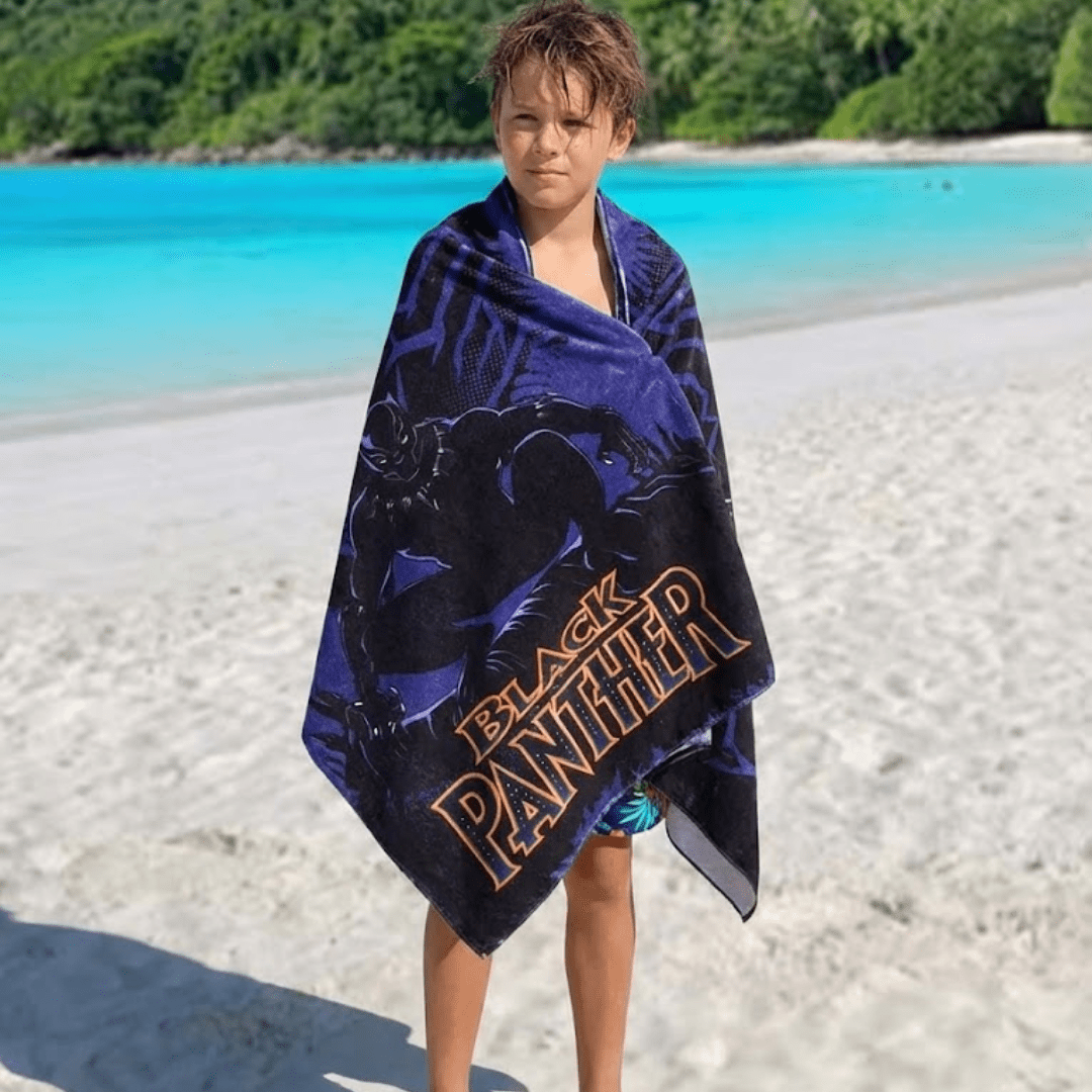 Marvel Black Panther Black Panther - Themed Kids Comforter & Kids Bath Towel Combo Set of 2 by Athom Living - Athom Living