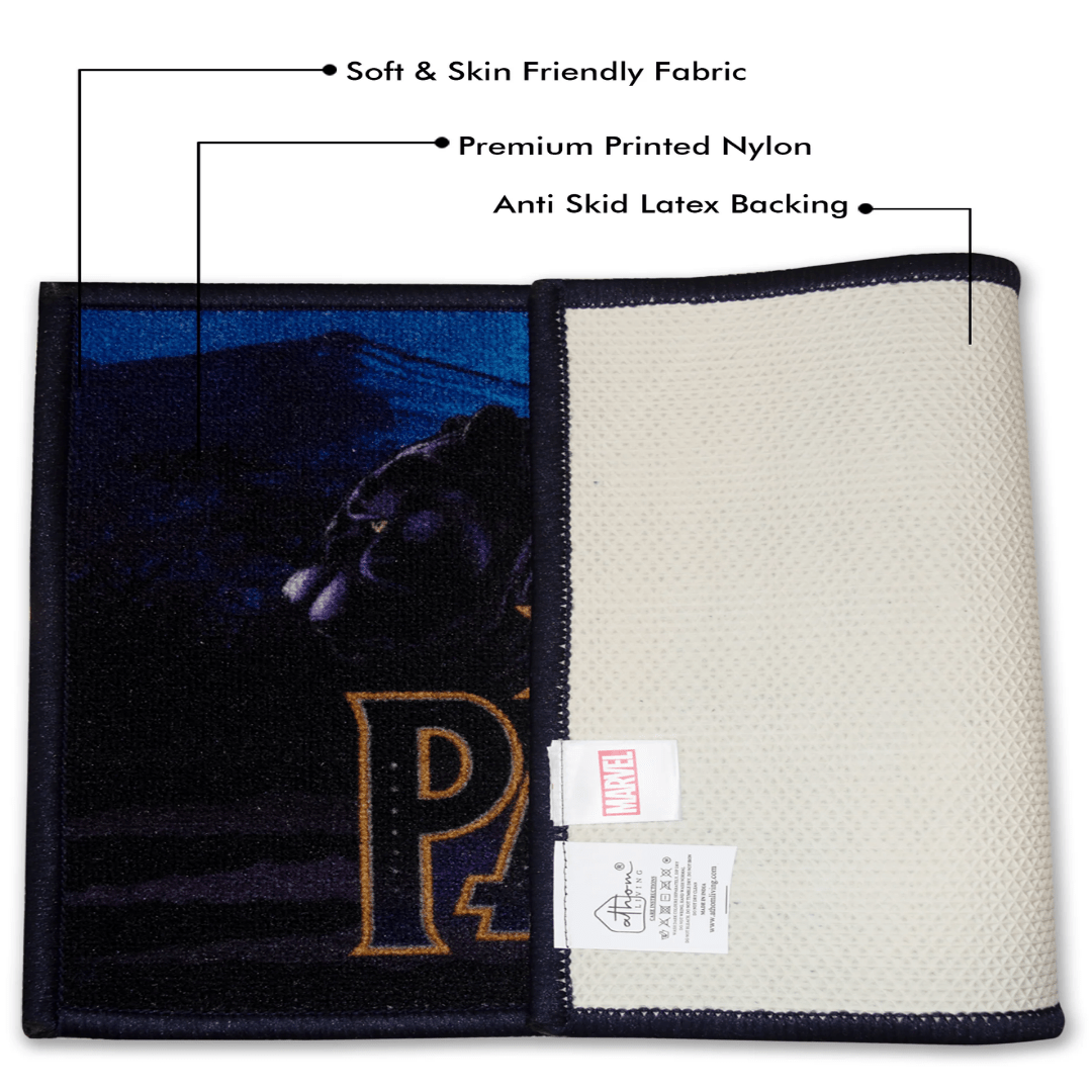 Marvel Black Panther "Strength. Honor. Courage." Anti - Skid Kids Doormat by Athom Living - Athom Living