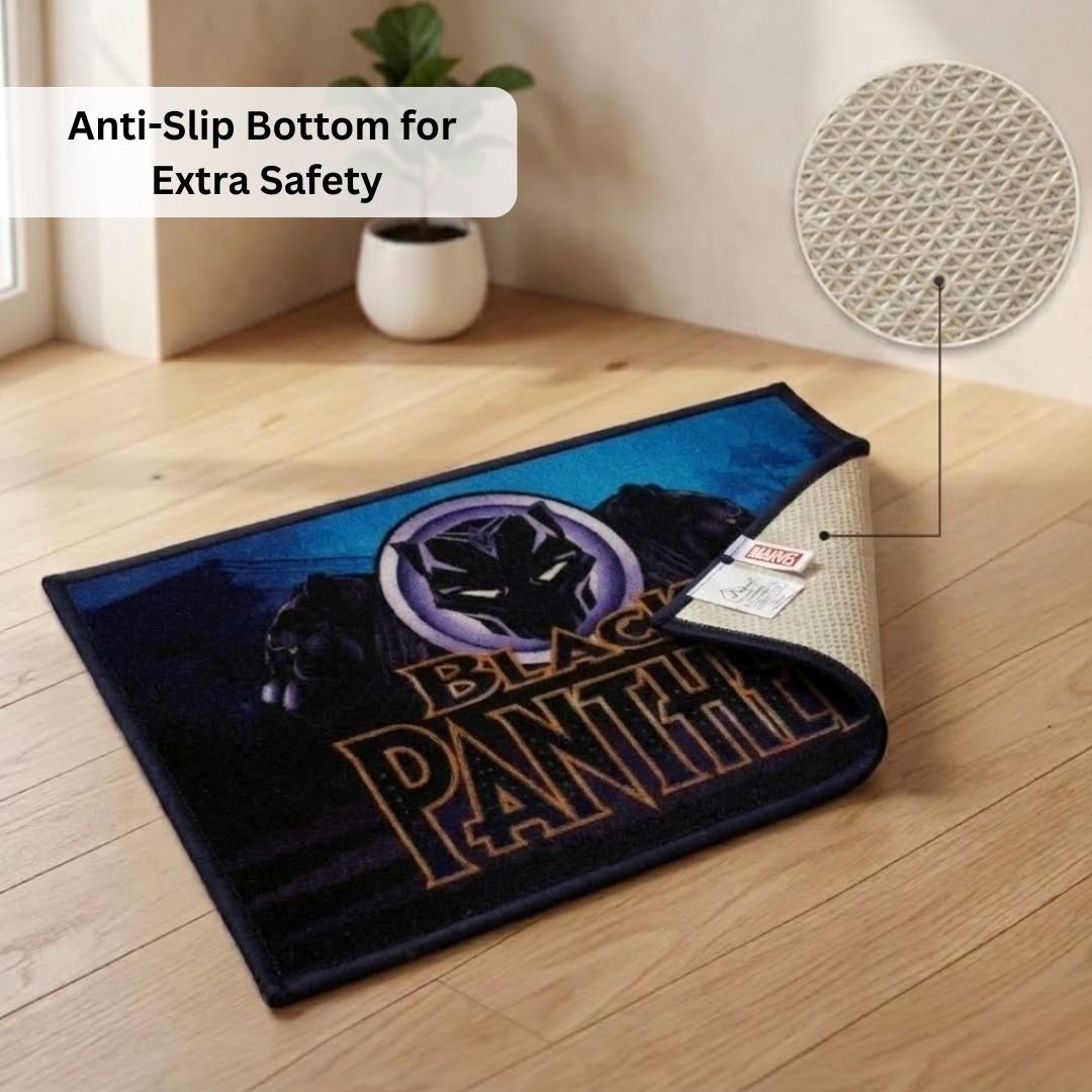Marvel Black Panther "Strength. Honor. Courage." Anti - Skid Kids Doormat by Athom Living - Athom Living