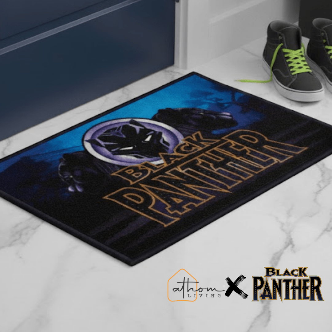 Marvel Black Panther "Strength. Honor. Courage." Anti - Skid Kids Doormat by Athom Living - Athom Living