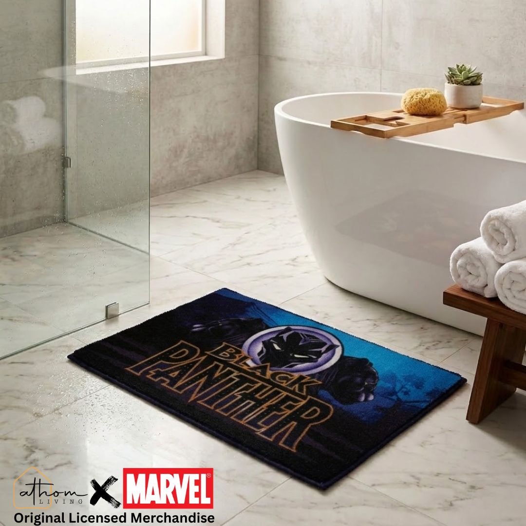 Marvel Black Panther "Strength. Honor. Courage." Anti - Skid Kids Doormat by Athom Living - Athom Living