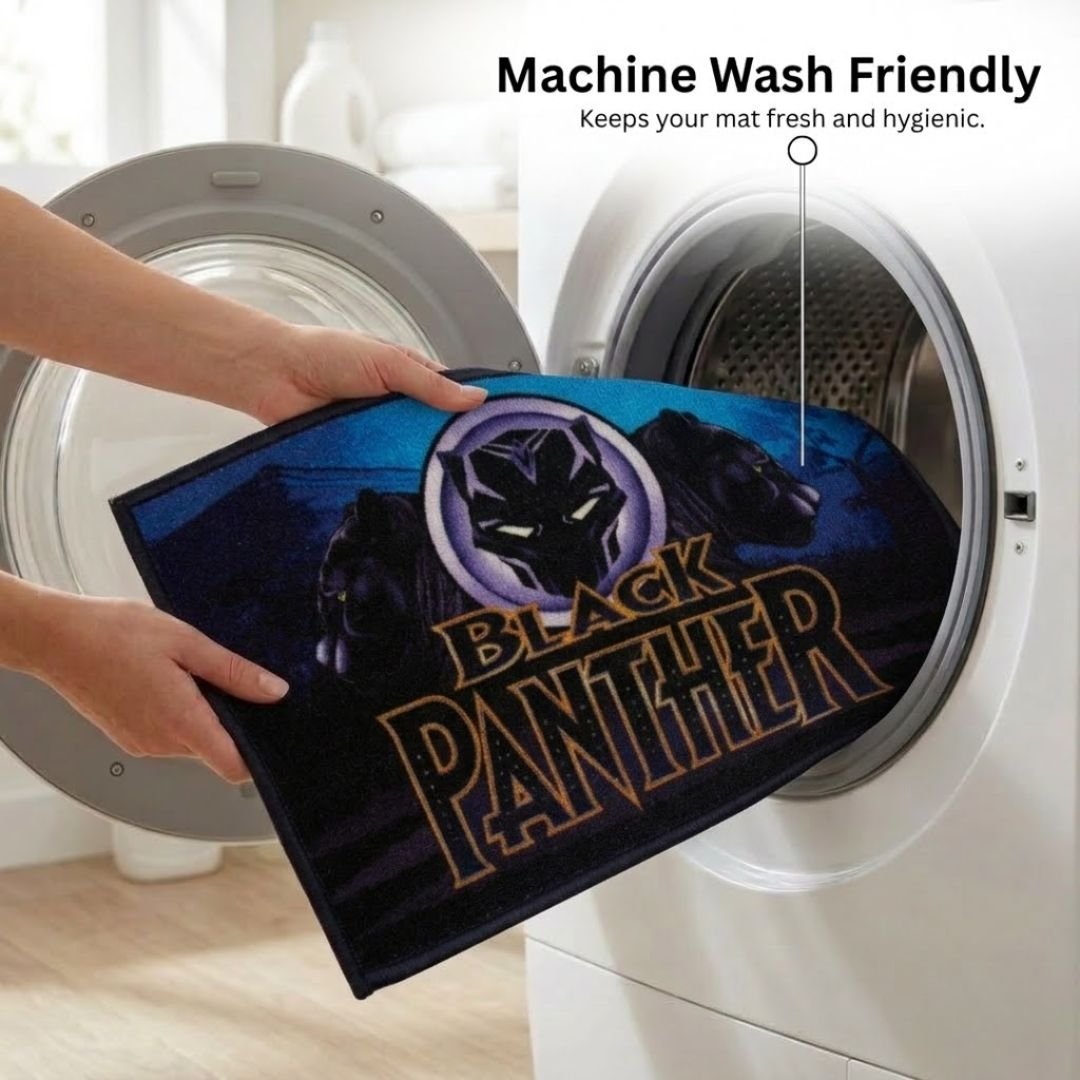Marvel Black Panther "Strength. Honor. Courage." Anti - Skid Kids Doormat by Athom Living - Athom Living