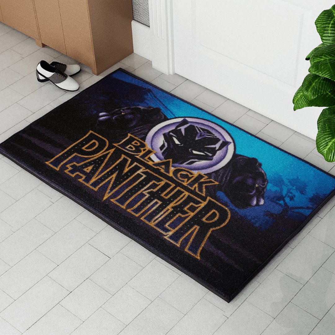 Marvel Black Panther "Strength. Honor. Courage." Anti - Skid Kids Doormat by Athom Living - Athom Living