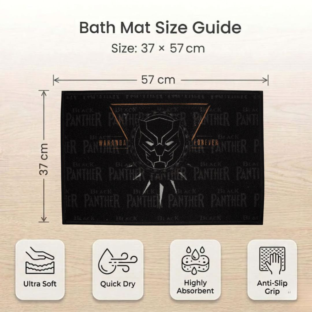 Marvel Black Panther "Wakanda Forever" Anti - Slip Kids Bathmat by Athom Living - Athom Living