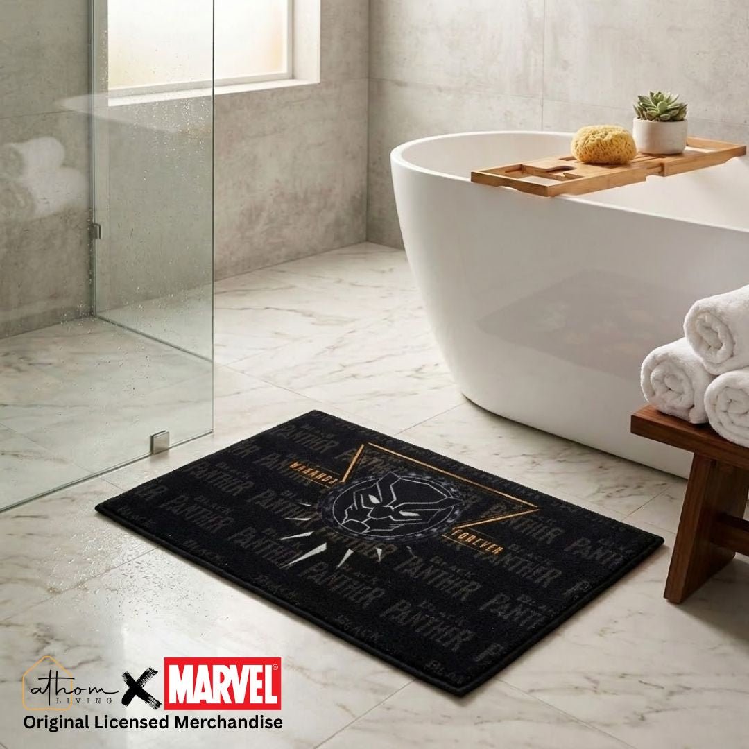 Marvel Black Panther "Wakanda Forever" Anti - Slip Kids Bathmat by Athom Living - Athom Living