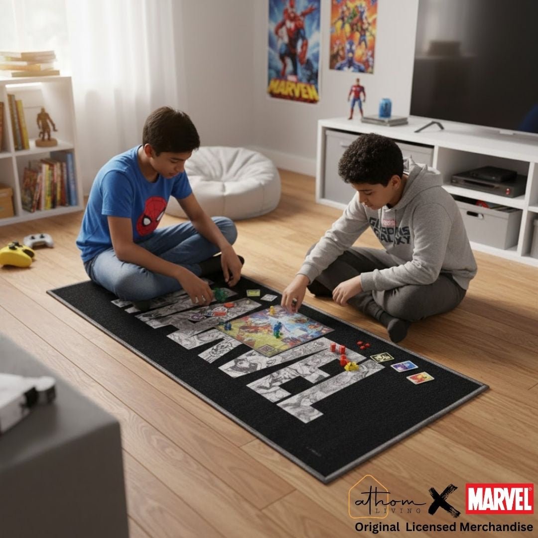 Marvel Black Themed Kids Runner Carpet(60x140 cm) by Athom Living - Athom Living