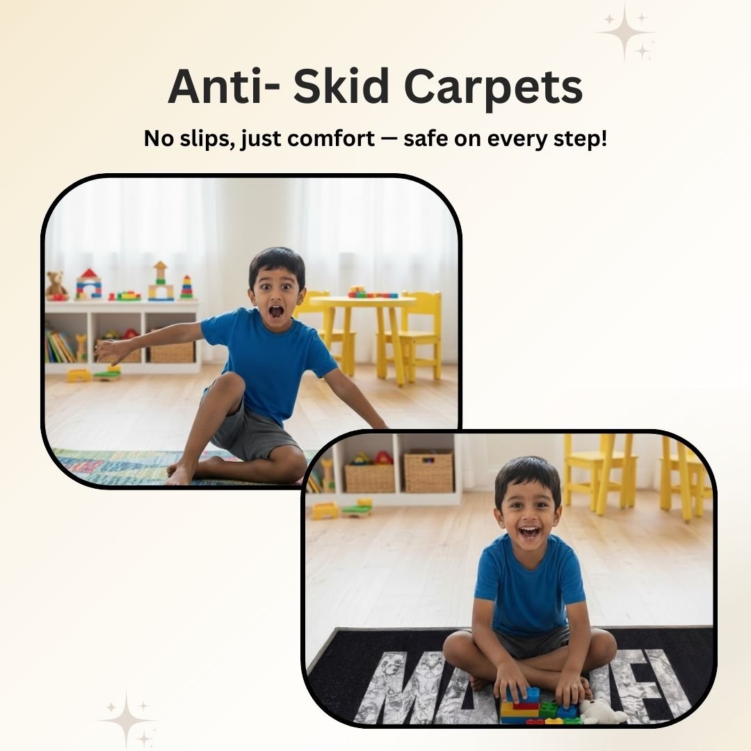 Marvel Black Themed Kids Runner Carpet(60x140 cm) by Athom Living - Athom Living