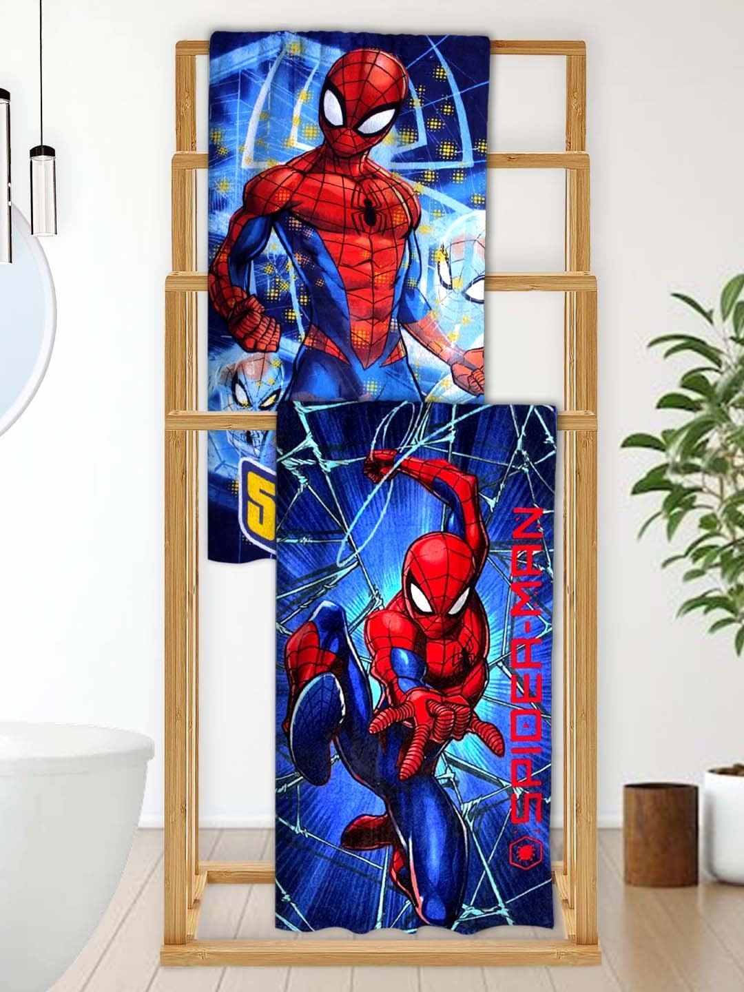 Marvel "Blue Spider - Man & Spidey" Kids Bath Towel Combo - Pack of 2 by Athom Living - Athom Living