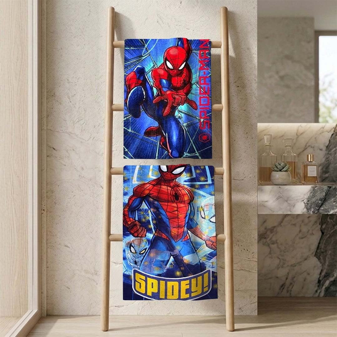 Marvel "Blue Spider-Man & Spidey" Kids Bath Towel Combo-Pack of 2 by Athom Living - Athom Living