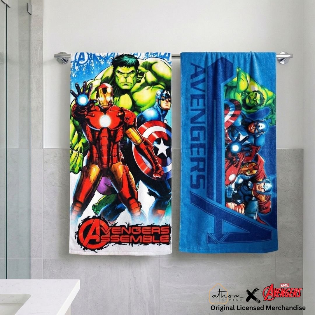 Marvel "Captain America & Avengers Assembles" Kids Bath Towel Combo - Pack of 2 by Athom Living - Athom Living