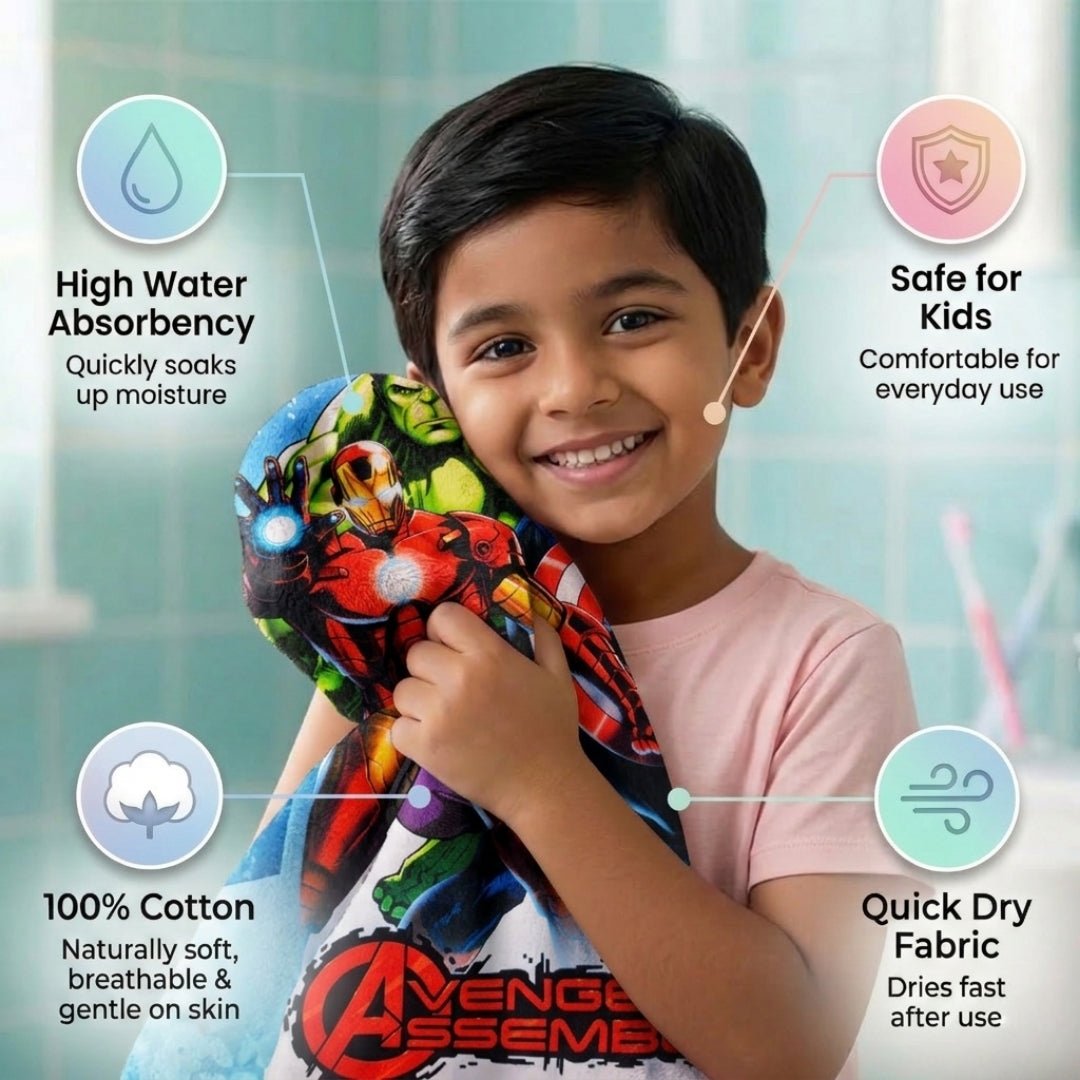 Marvel "Captain America & Avengers Assembles" Kids Bath Towel Combo - Pack of 2 by Athom Living - Athom Living