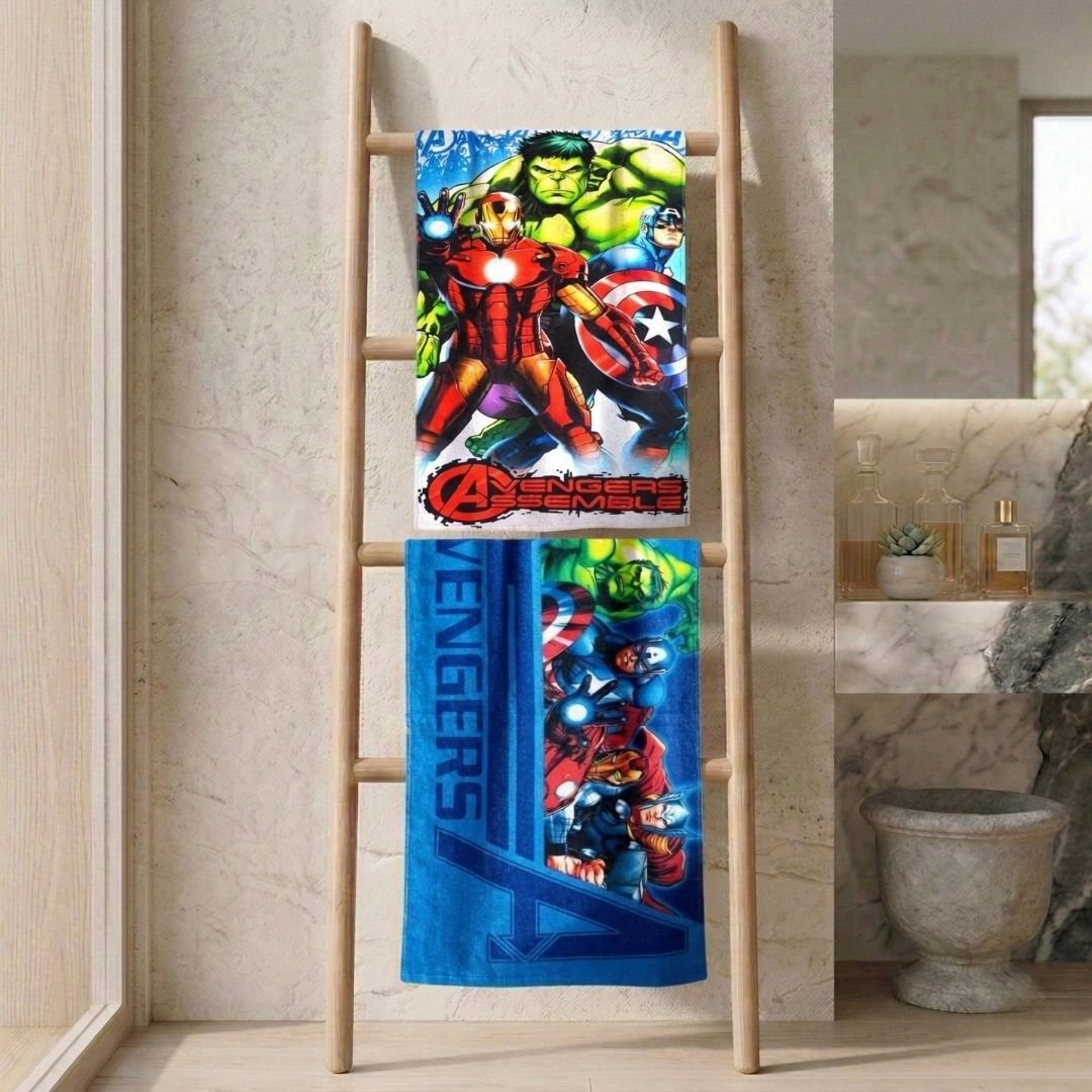 Marvel "Captain America & Avengers Assembles" Kids Bath Towel Combo - Pack of 2 by Athom Living - Athom Living