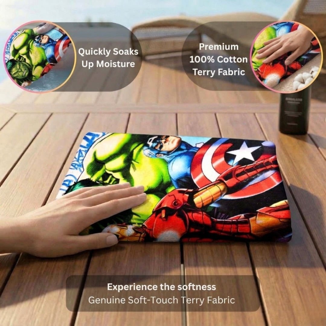 Marvel Captain America & Avengers Kids Bath Towel – Pack of 2 by Athom Living - Athom Living