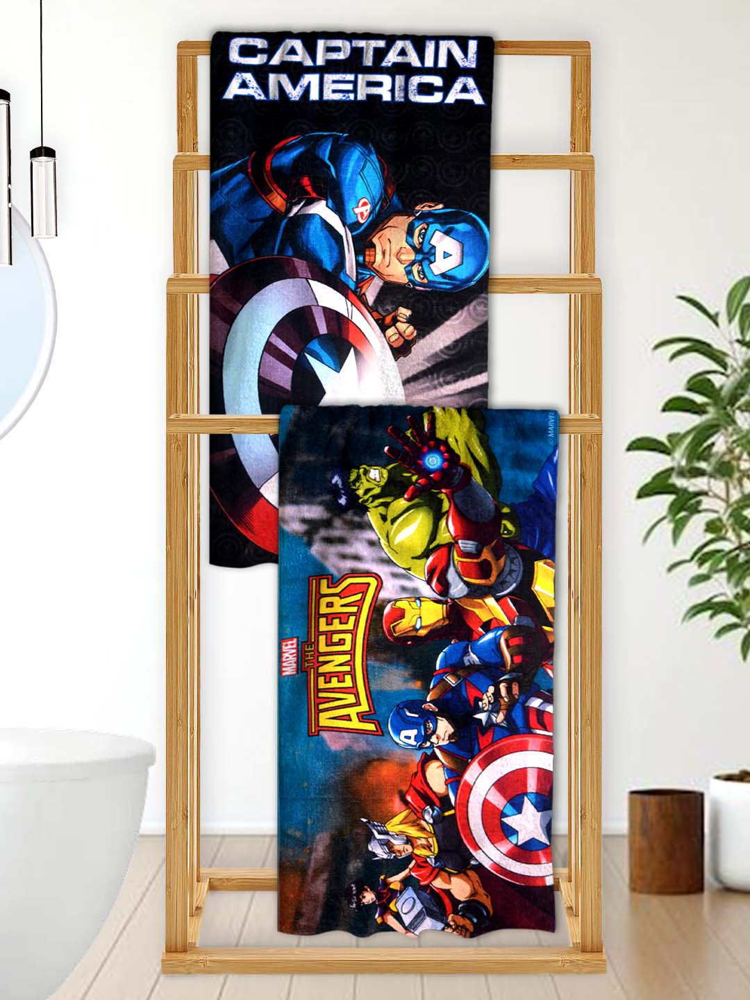 Marvel Captain America & Avengers Kids Bath Towel – Pack of 2 by Athom Living - Athom Living