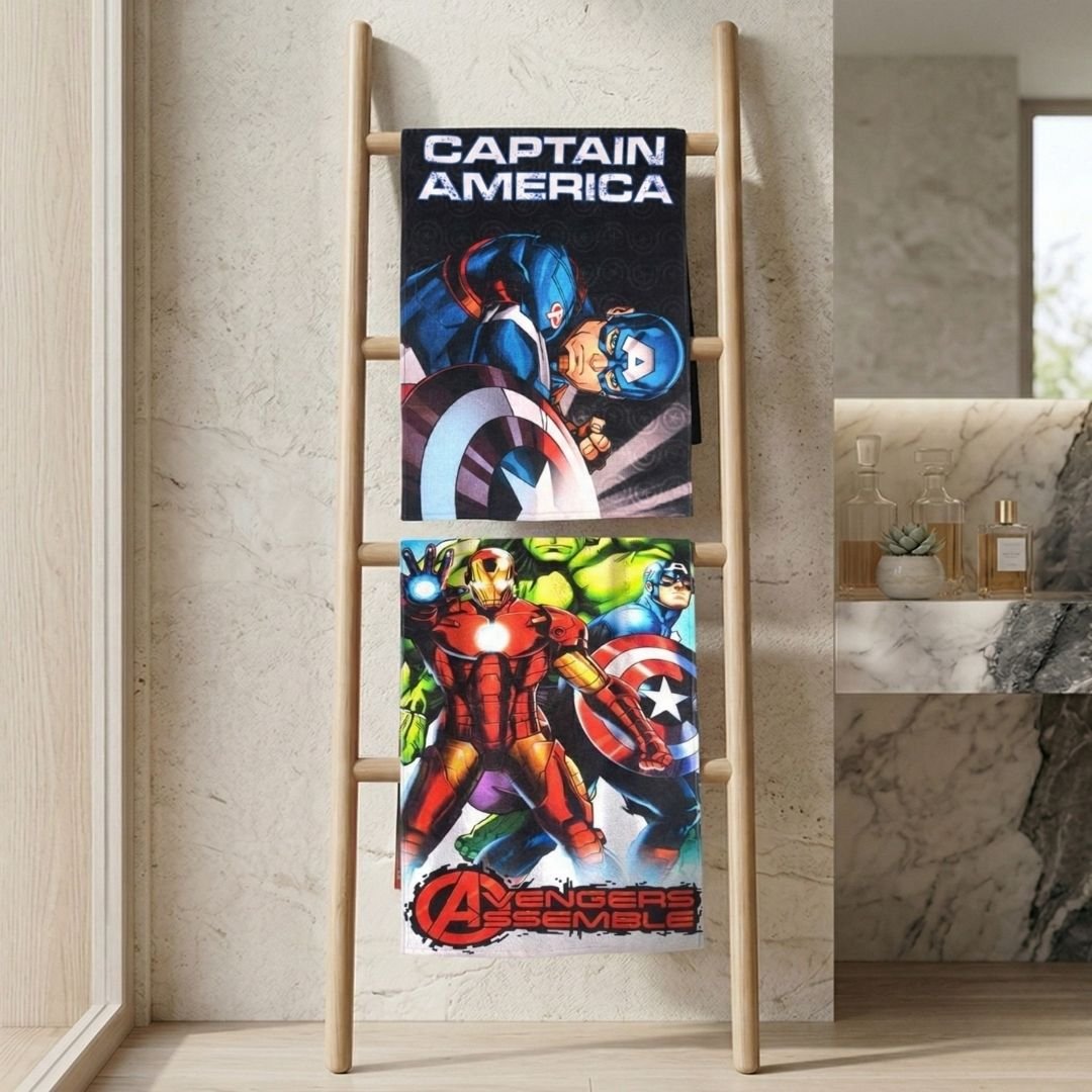 Marvel Captain America & Avengers Kids Bath Towel – Pack of 2 by Athom Living - Athom Living