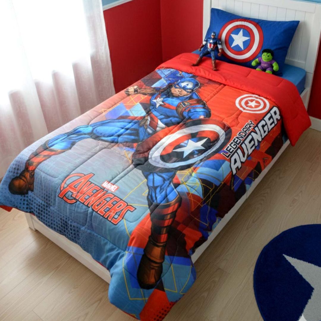 Marvel Captain America Kids Comforter – Heroic Cozy Sleep – Single – by Athom Living - Athom Living