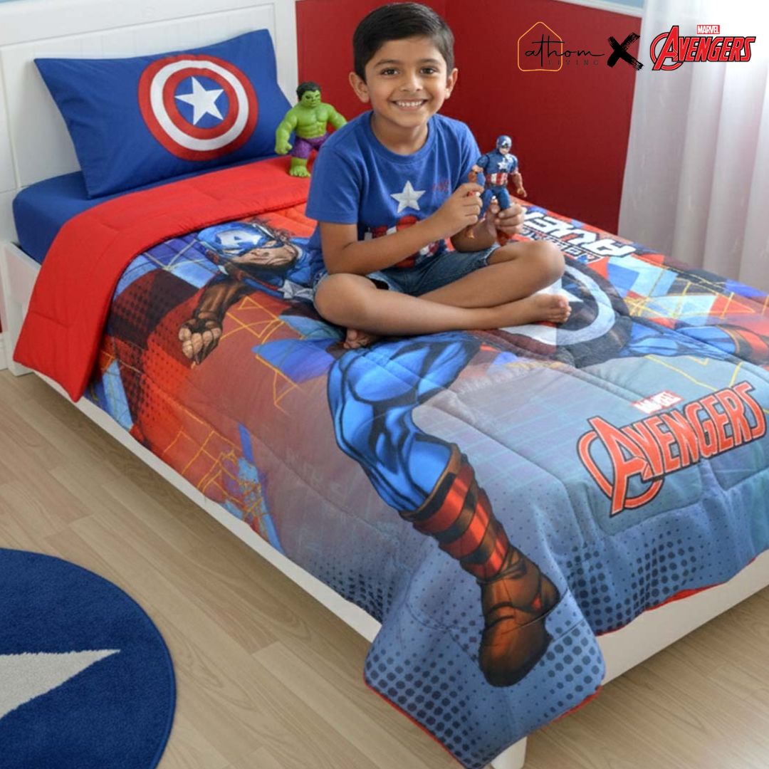 Marvel Captain America Kids Comforter – Heroic Cozy Sleep – Single – by Athom Living - Athom Living