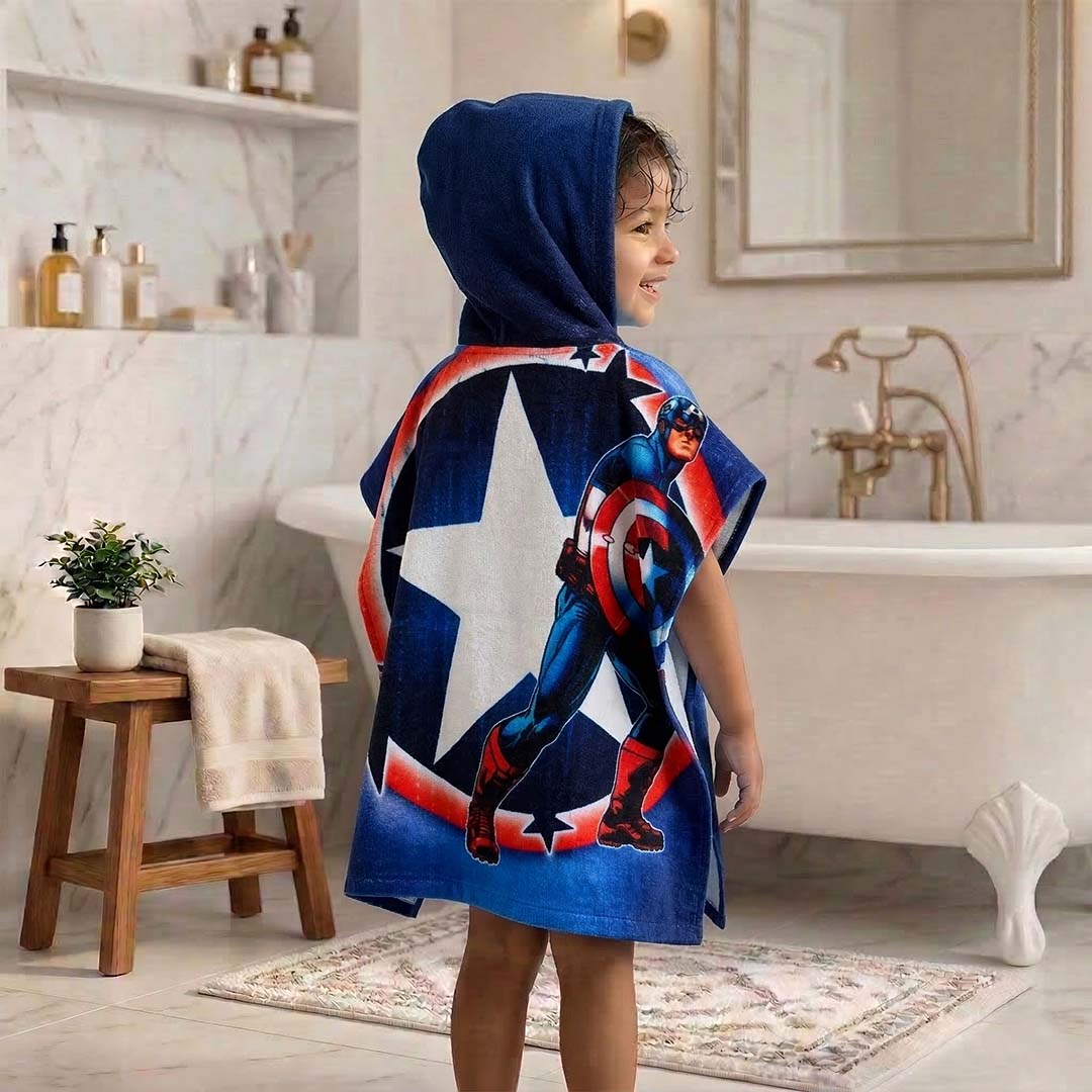 Marvel 'Captain America' Kids Hooded Towel and Avengers Bath Towel Combo by Athom Living - Athom Living