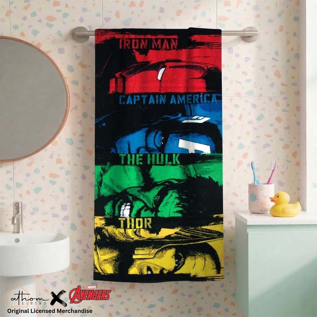 Marvel Captain America, The Hulk & Thor Kids Cotton Bath Towel by Athom Living - Athom Living