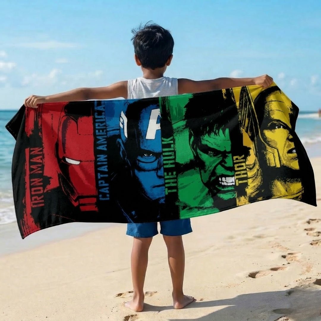 Marvel Captain America, The Hulk & Thor Kids Cotton Bath Towel by Athom Living - Athom Living