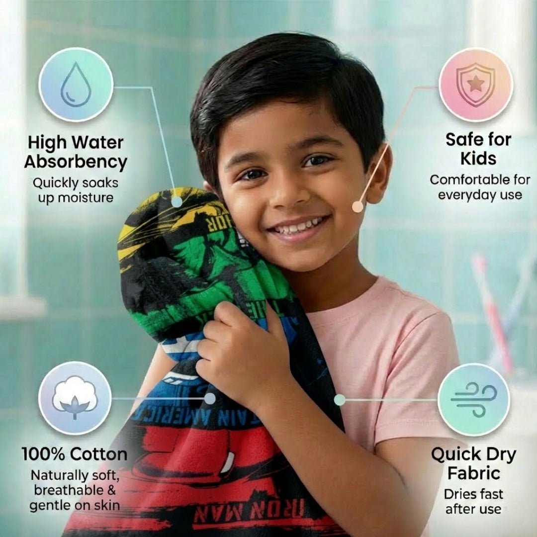 Marvel Captain America, The Hulk & Thor Kids Cotton Bath Towel by Athom Living - Athom Living