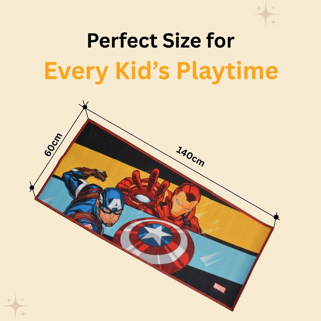 Marvel Captain America Themed Kids Runner Carpet(60x140 cm) by Athom Living - Athom Living