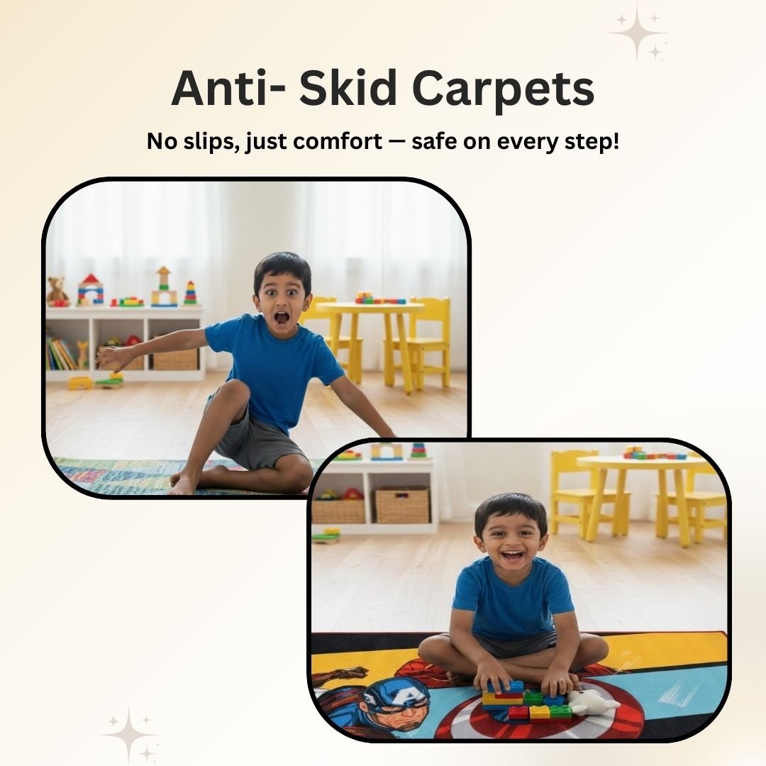 Marvel Captain America Themed Kids Runner Carpet(60x140 cm) by Athom Living - Athom Living