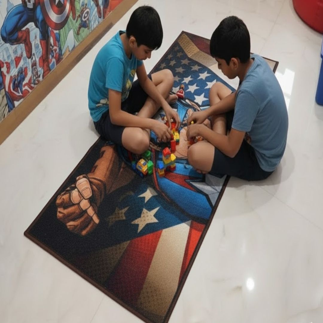 Marvel Captain America - Themed Kids Runner Carpet(60x140 cm) by Athom Living - Athom Living