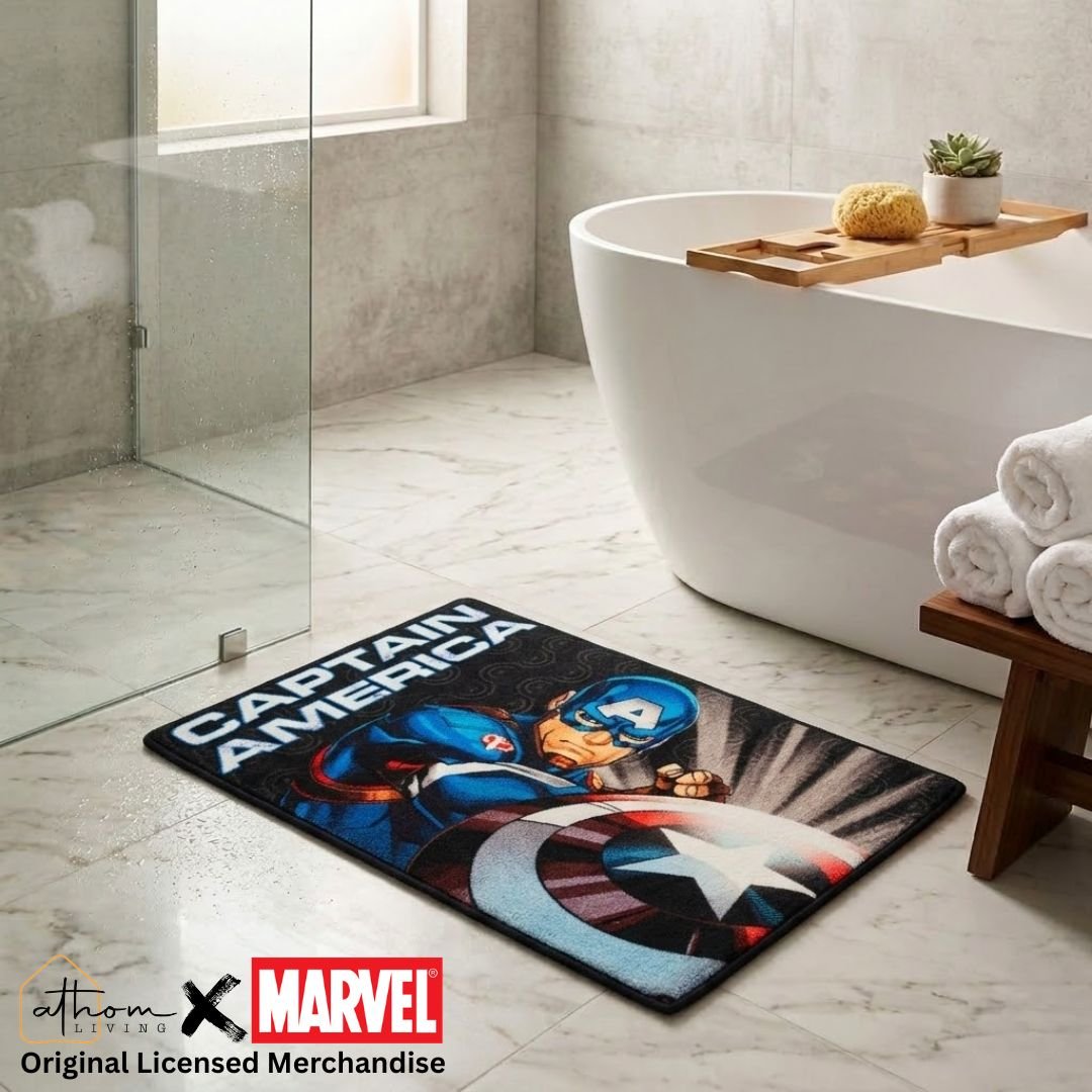 Marvel Captain America "Where Duty Meets Destiny" Anti - Slip Kids Bathmat by Athom Living - Athom Living