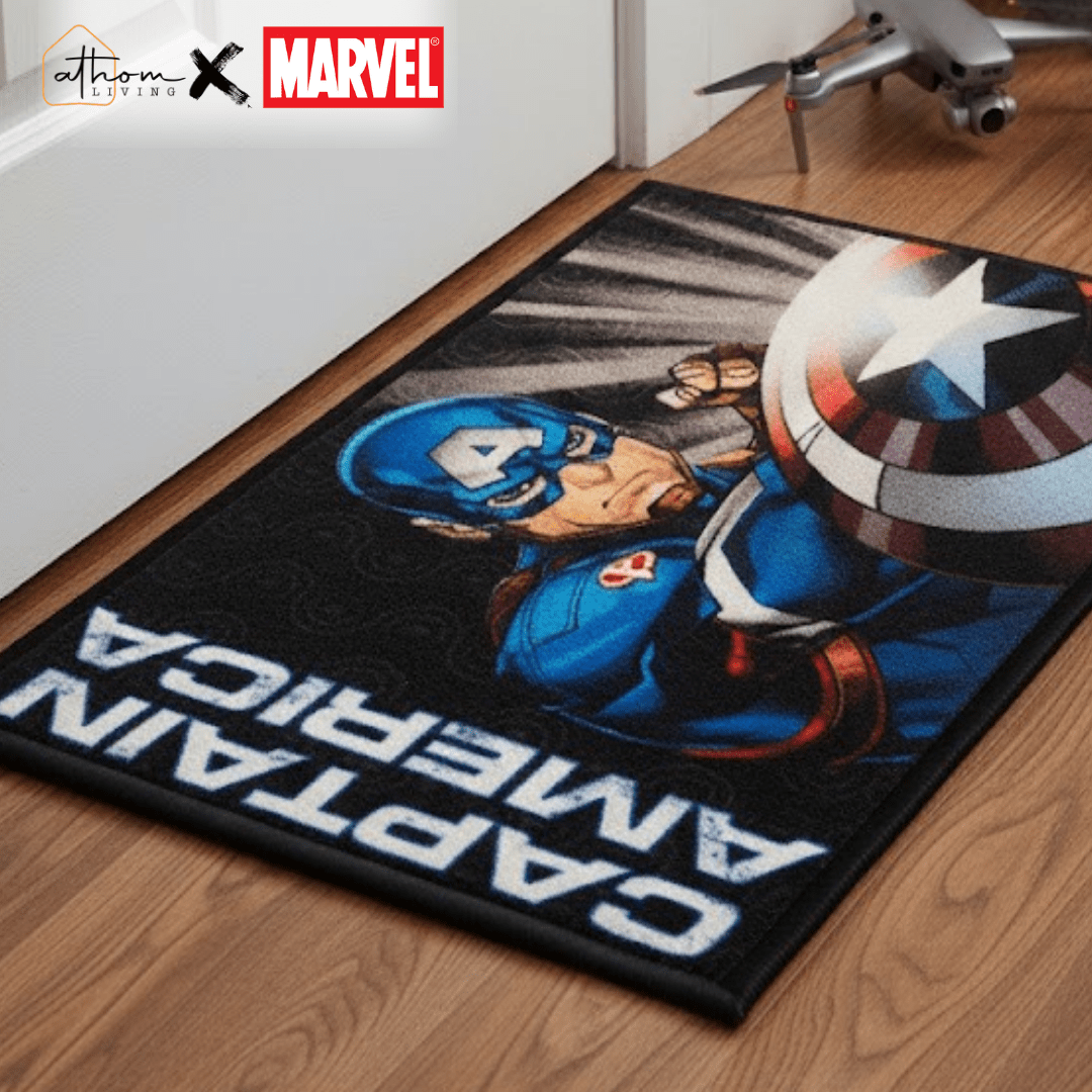 Marvel Captain America "Where Duty Meets Destiny" Anti - Slip Kids Bathmat by Athom Living - Athom Living