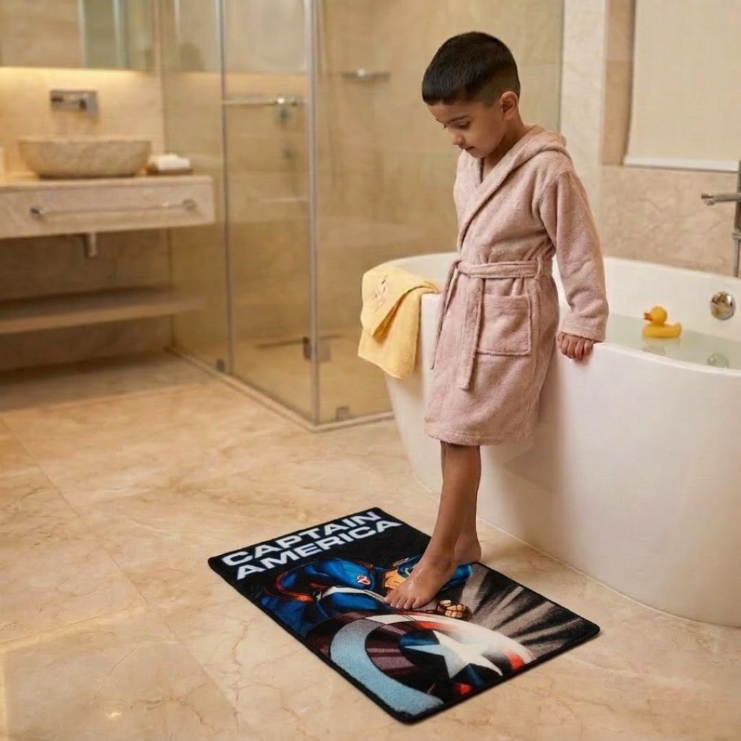 Marvel Captain America "Where Duty Meets Destiny" Anti - Slip Kids Bathmat by Athom Living - Athom Living