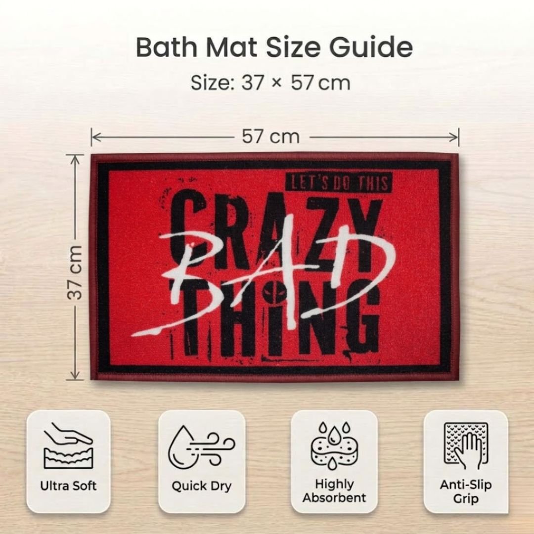Marvel "Crazy BAD Thing" Anti - Slip Kids Bathmat by Athom Living - Athom Living