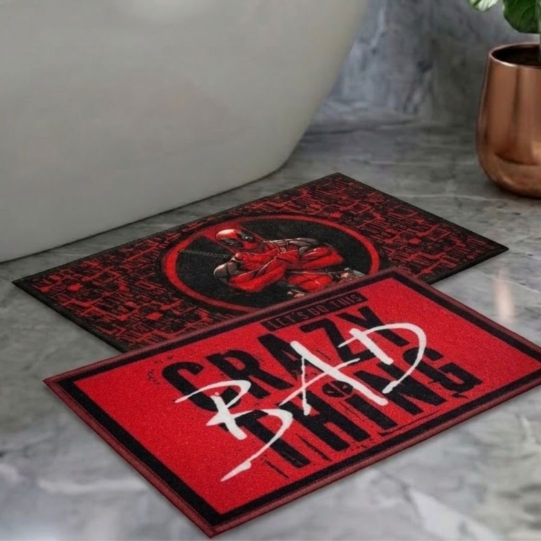 Marvel Crazy Bad Thing & Deadpool Kids Bathmat Combo - Pack of 2 by Athom Living - Athom Living