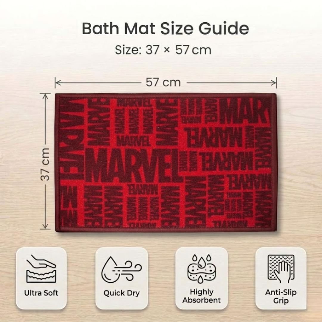 Marvel & Crazy Bad Thing Kids Bathmat Combo - Pack of 2 by Athom Living - Athom Living