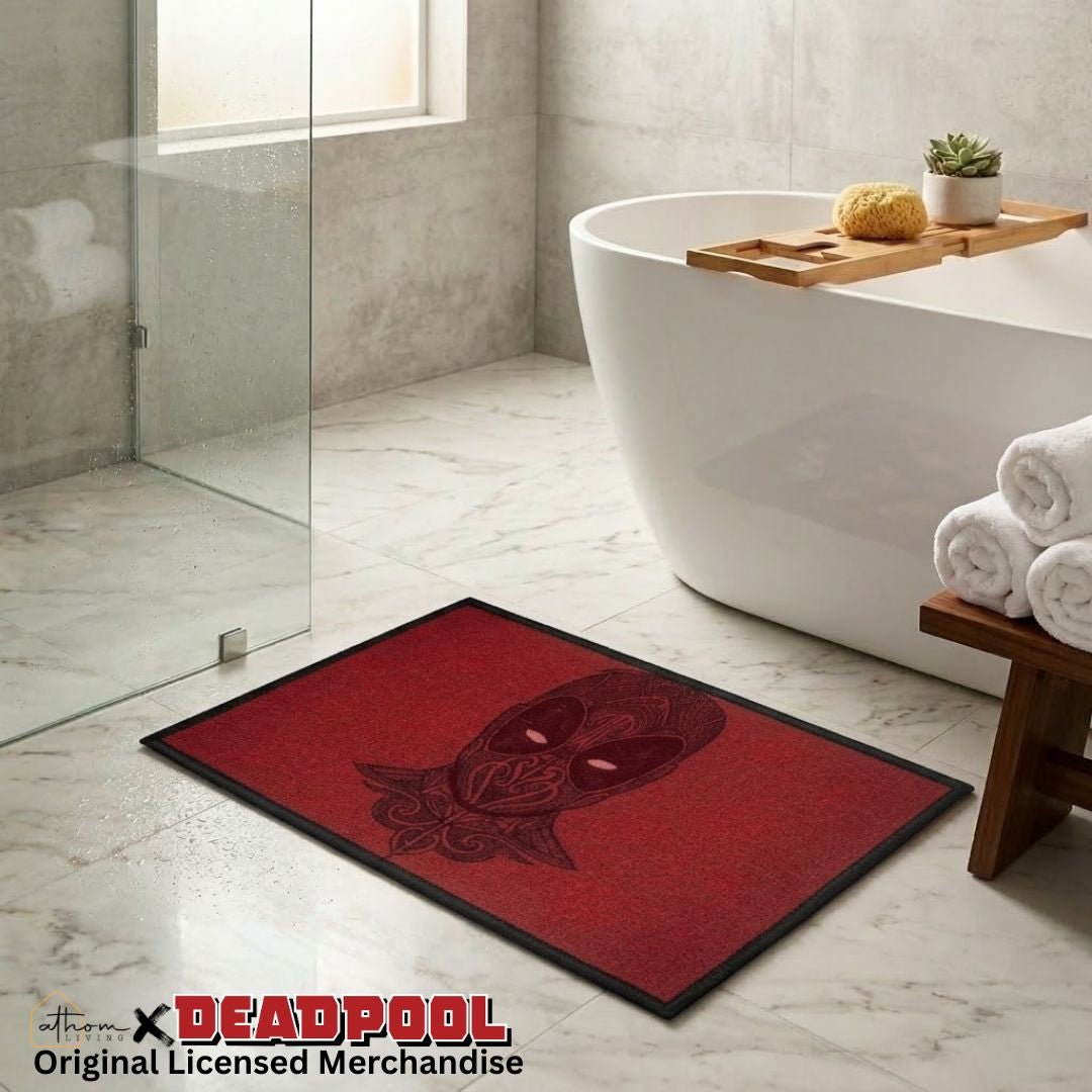 Marvel Deadpool "Red Suit. Big Attitude." Anti - Slip Kids Bathmat by Athom Living - Athom Living