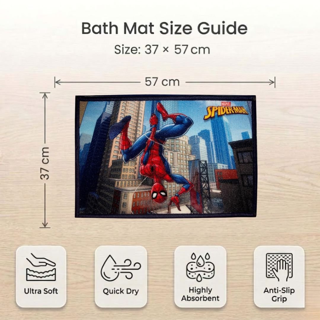 Marvel Deadpool & Spiderman Kids Bathmat Combo - Pack of 2 by Athom Living - Athom Living