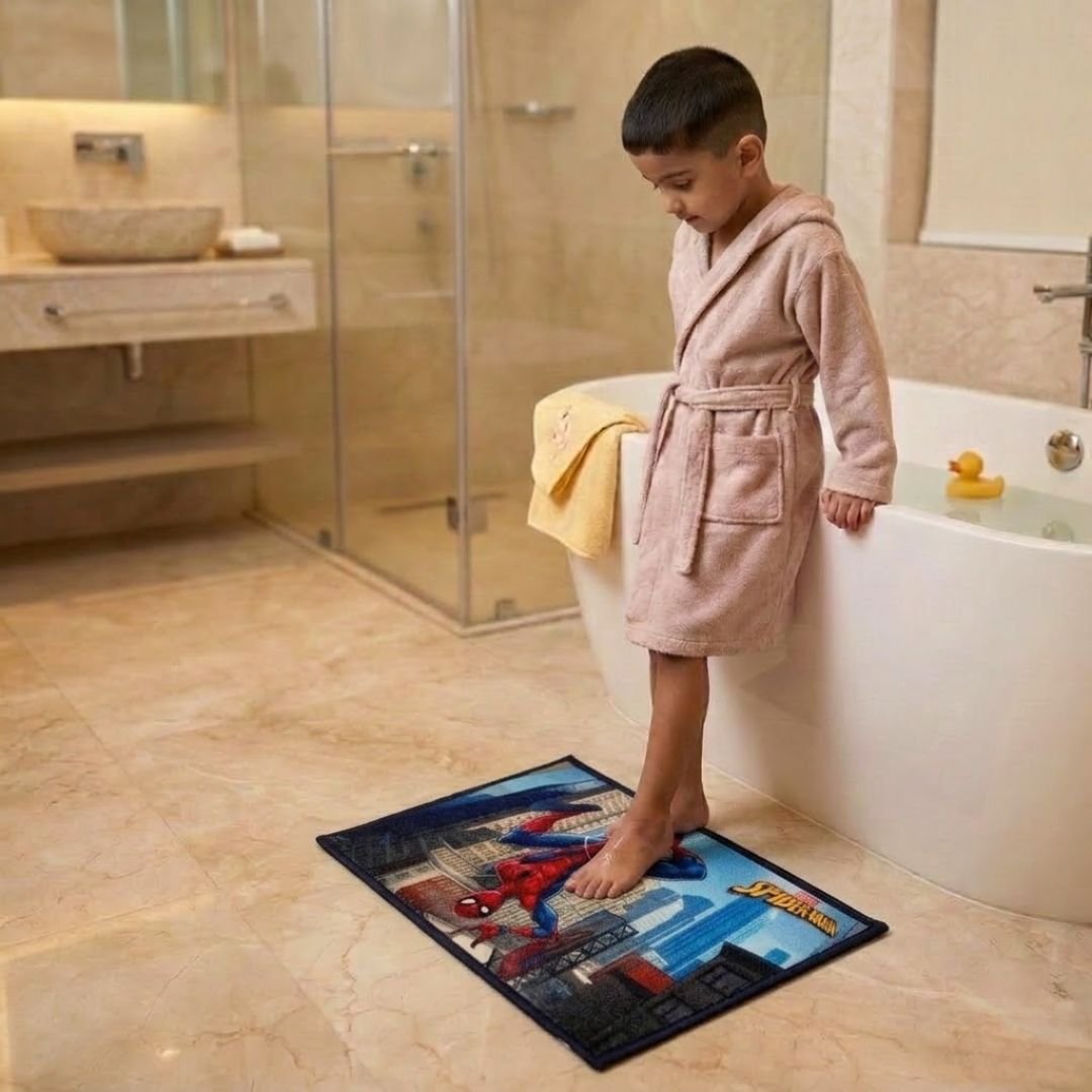 Marvel Deadpool & Spiderman Kids Bathmat Combo - Pack of 2 by Athom Living - Athom Living