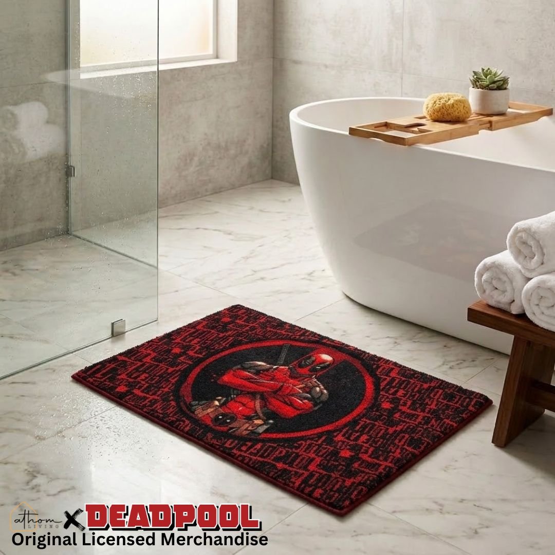 Marvel Deadpool "The hero we need" Anti - Slip Kids Bathmat by Athom Living - Athom Living