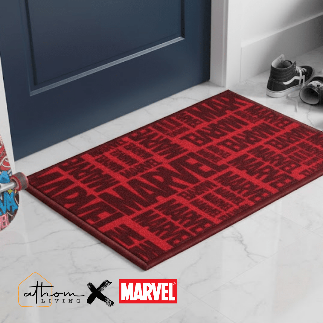 Marvel “Fearless. Fierce. Red.” Anti - Slip Kids Bathmat by Athom Living - Athom Living