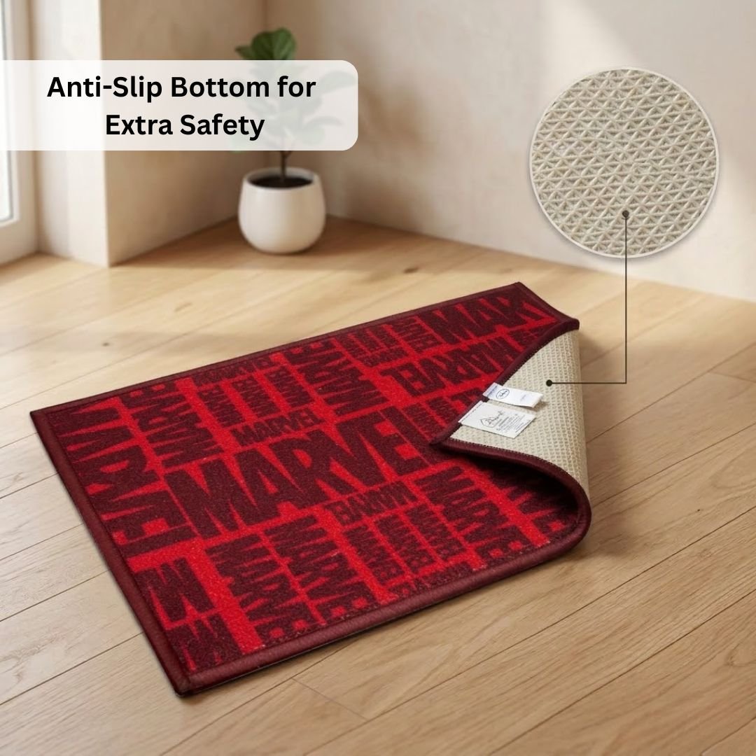 Marvel “Fearless. Fierce. Red.” Anti - Slip Kids Bathmat by Athom Living - Athom Living